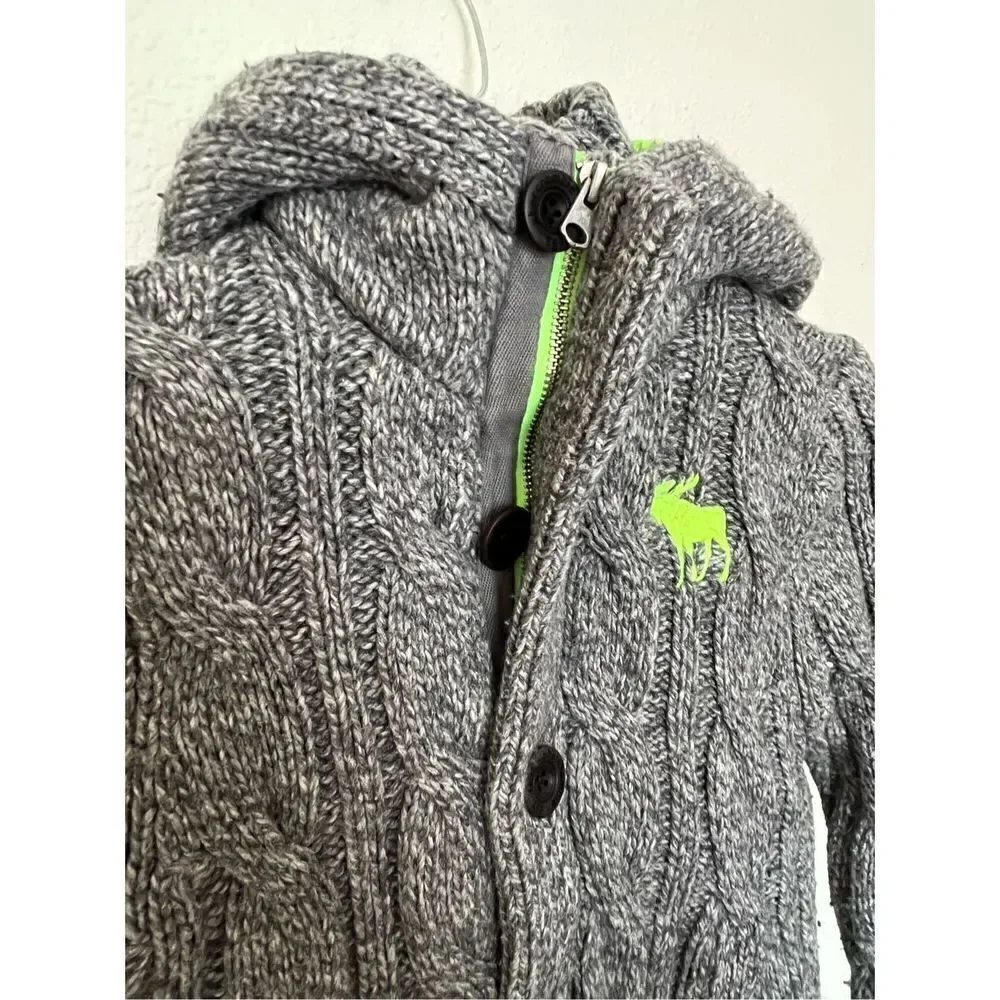 Abercrombie Boy Knitted jacket Gray /Green size Large